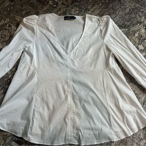 Tuckernuck White V-Neck Blouse